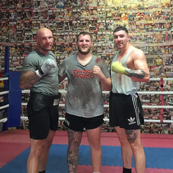 Courtney with two training partners in the gym
